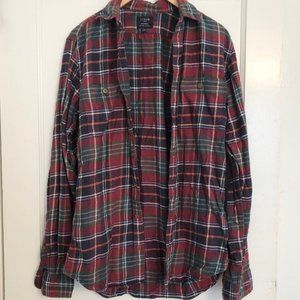 J. Crew Oversized Flannel - Red, Green, Orange